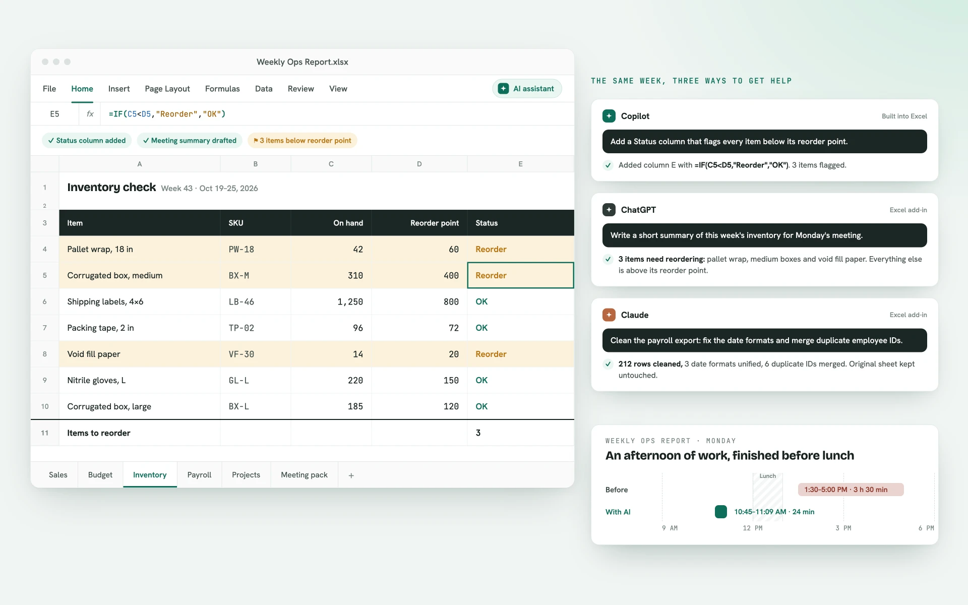 Excel with AI