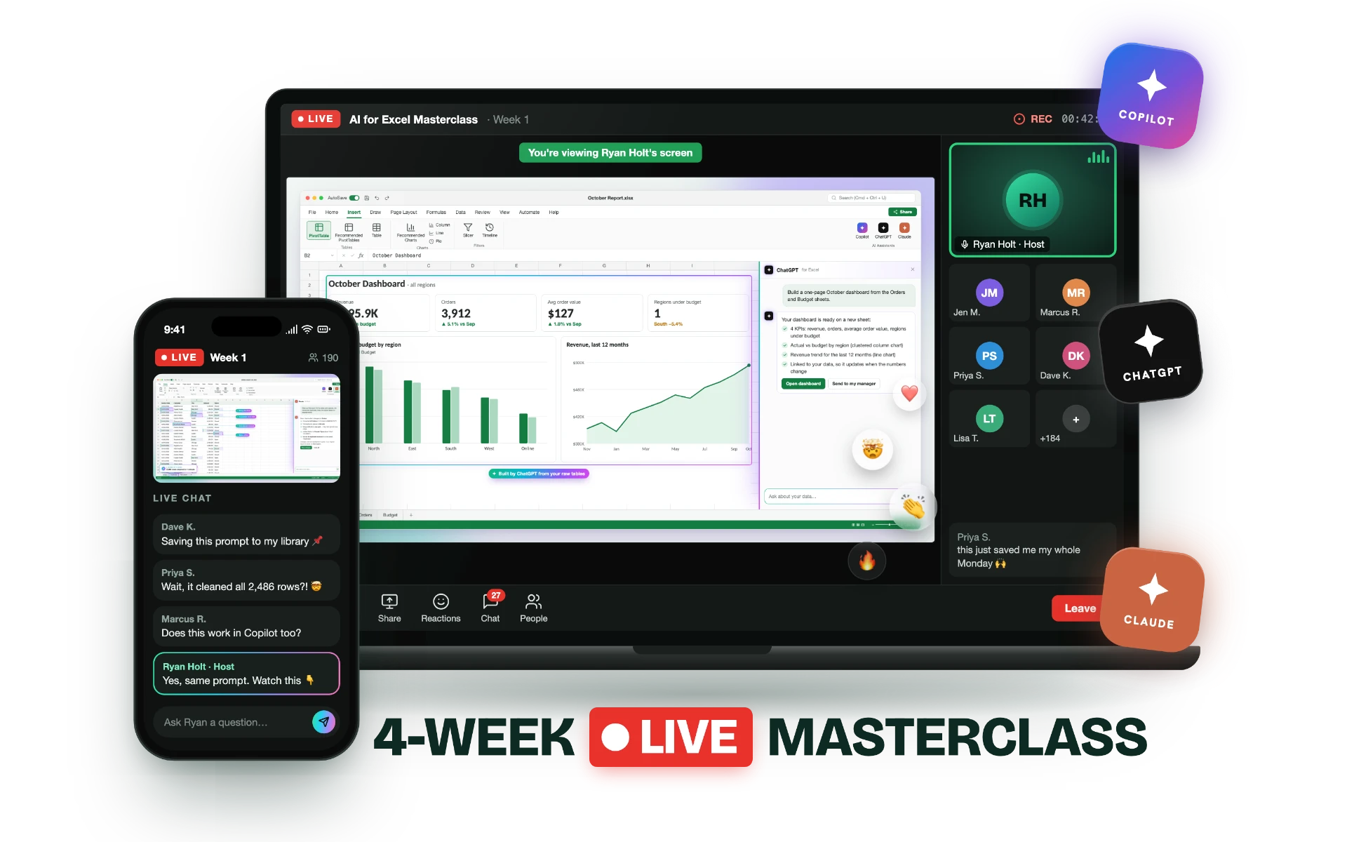 AI Excel Masterclass mock-up